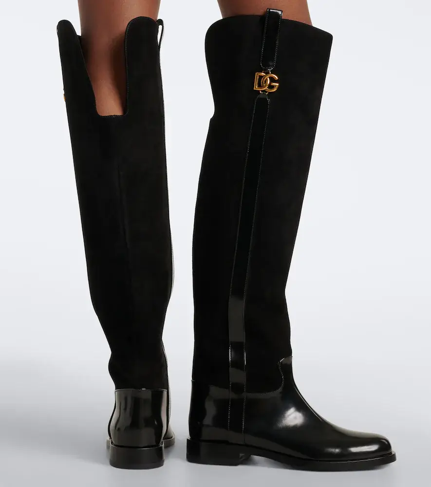 Dolce & Gabbana DG leather and suede over-the-knee boots | Thumbnail 5 Dolce & Gabbana DG leather and suede over-the-knee boots | Thumbnail 5