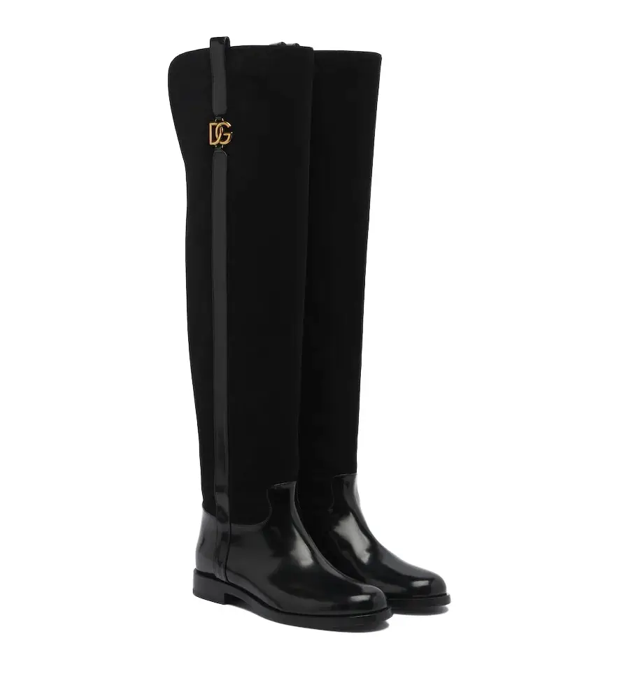 DG leather and suede over-the-knee boots DG leather and suede over-the-knee boots