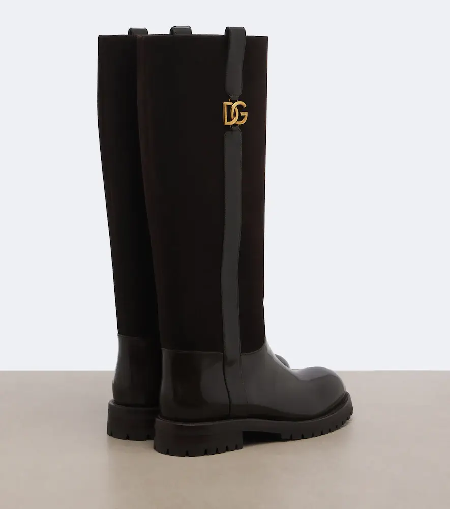 Dolce & Gabbana DG leather and suede knee-high boots | Thumbnail 2 Dolce & Gabbana DG leather and suede knee-high boots | Thumbnail 2