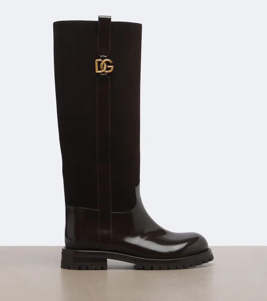 Dolce & Gabbana DG leather and suede knee-high boots | Thumbnail 3 Dolce & Gabbana DG leather and suede knee-high boots | Thumbnail 3
