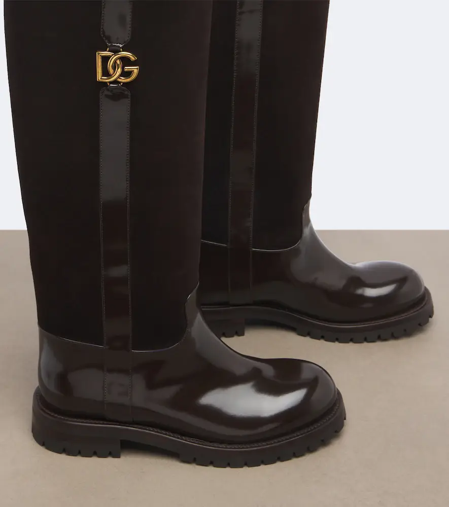 Dolce & Gabbana DG leather and suede knee-high boots | Thumbnail 4 Dolce & Gabbana DG leather and suede knee-high boots | Thumbnail 4