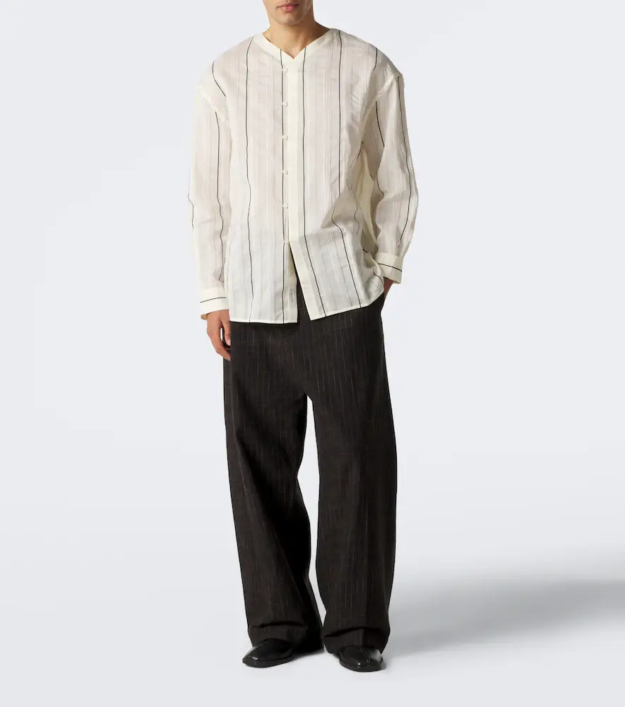 Jacquemus Venice striped cotton and silk shirt | Thumbnail 3