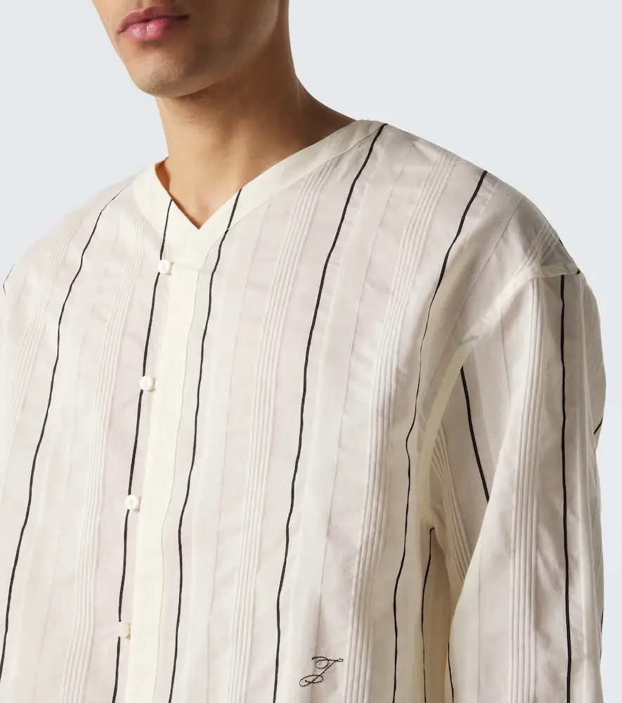 Jacquemus Venice striped cotton and silk shirt | Thumbnail 7