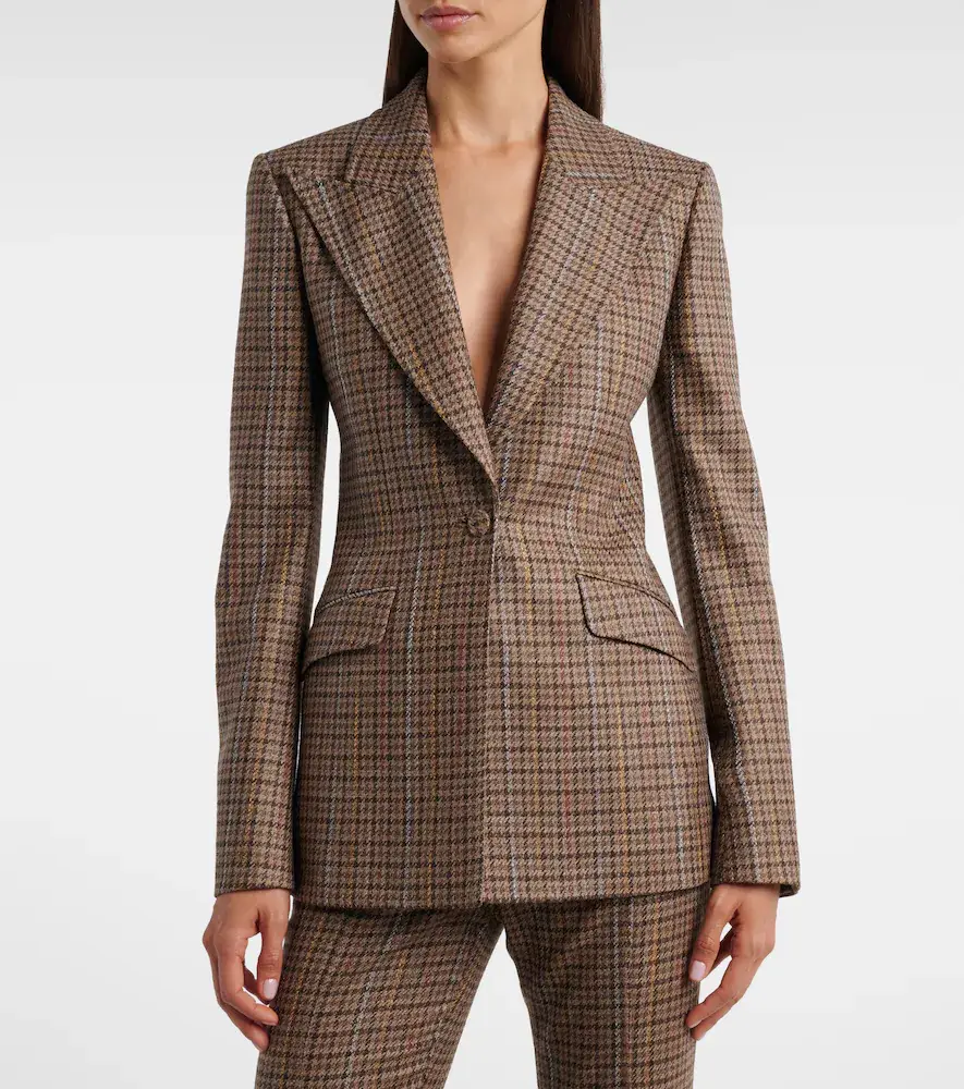Gabriela Hearst Leiva houndstooth wool and silk blazer | Thumbnail 3