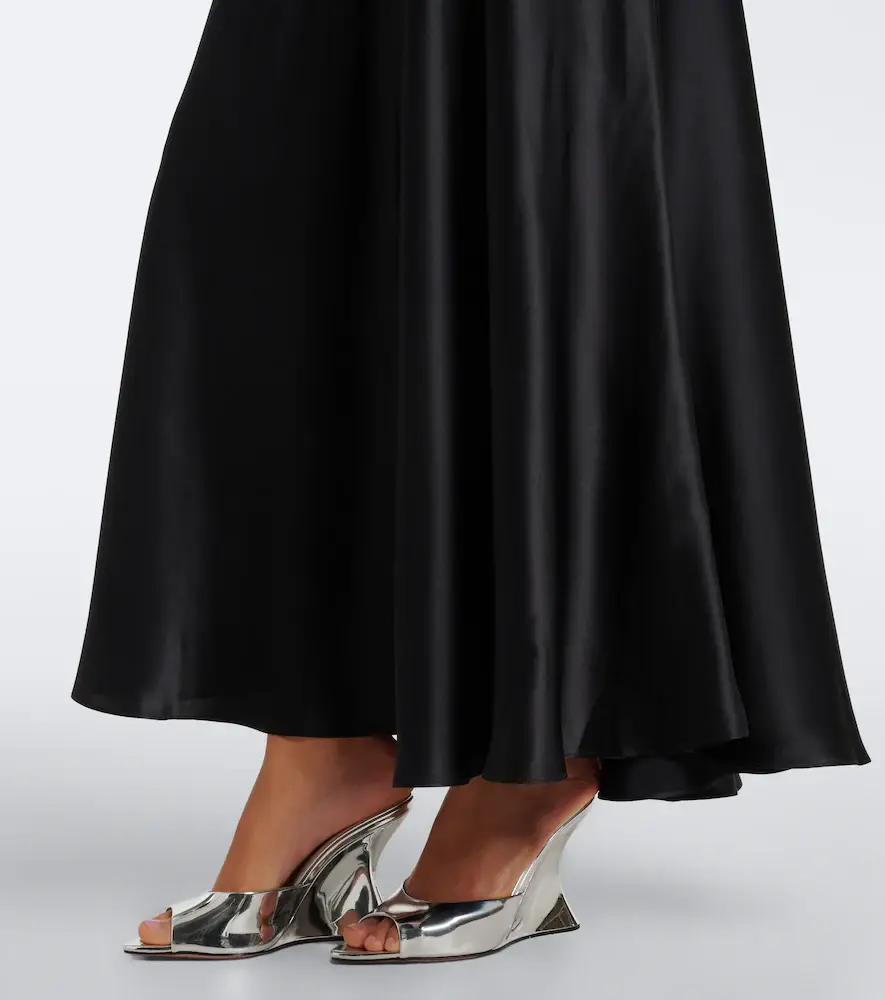 Rodarte Lace-trimmed ruched silk satin gown | Thumbnail 2 Rodarte Lace-trimmed ruched silk satin gown | Thumbnail 2