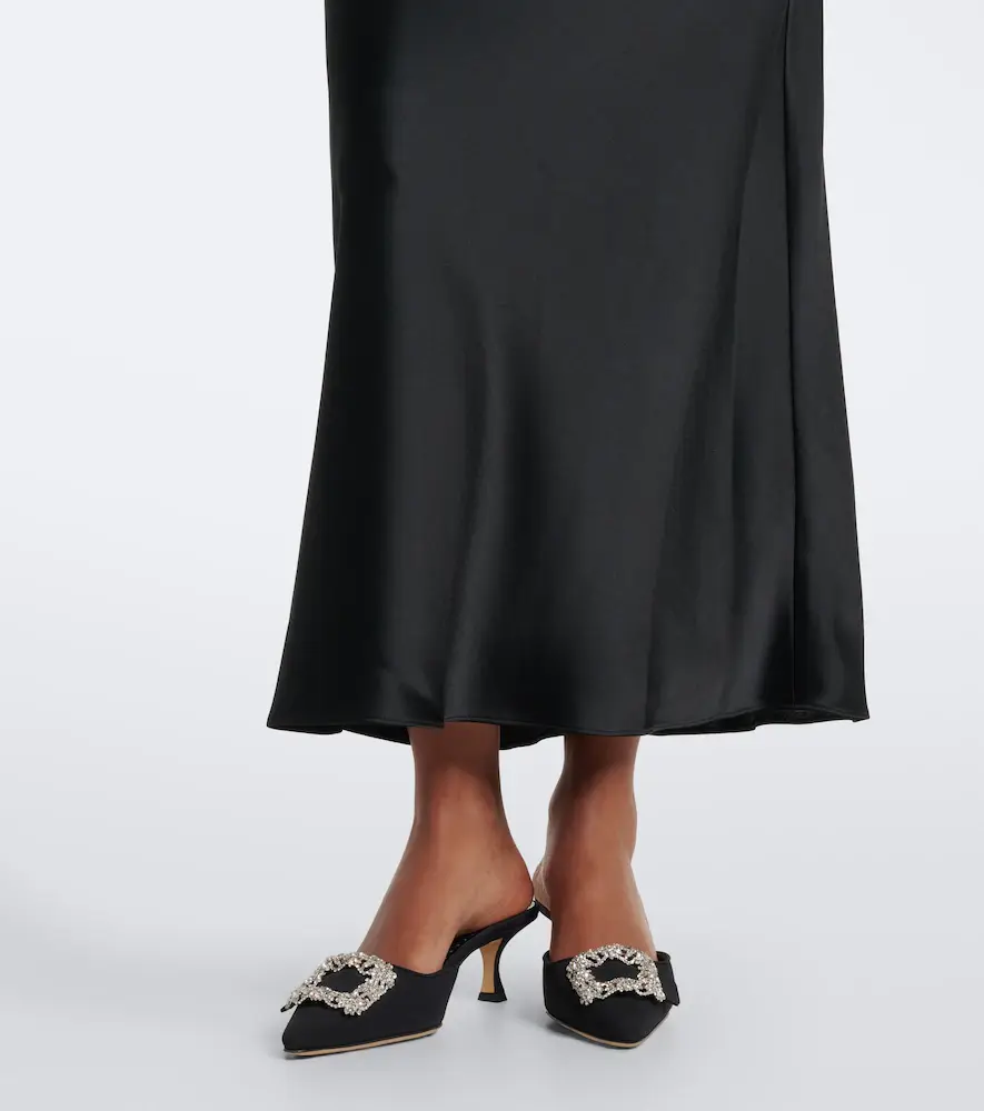 Rodarte Floral-appliqué satin midi dress | Thumbnail 3 Rodarte Floral-appliqué satin midi dress | Thumbnail 3