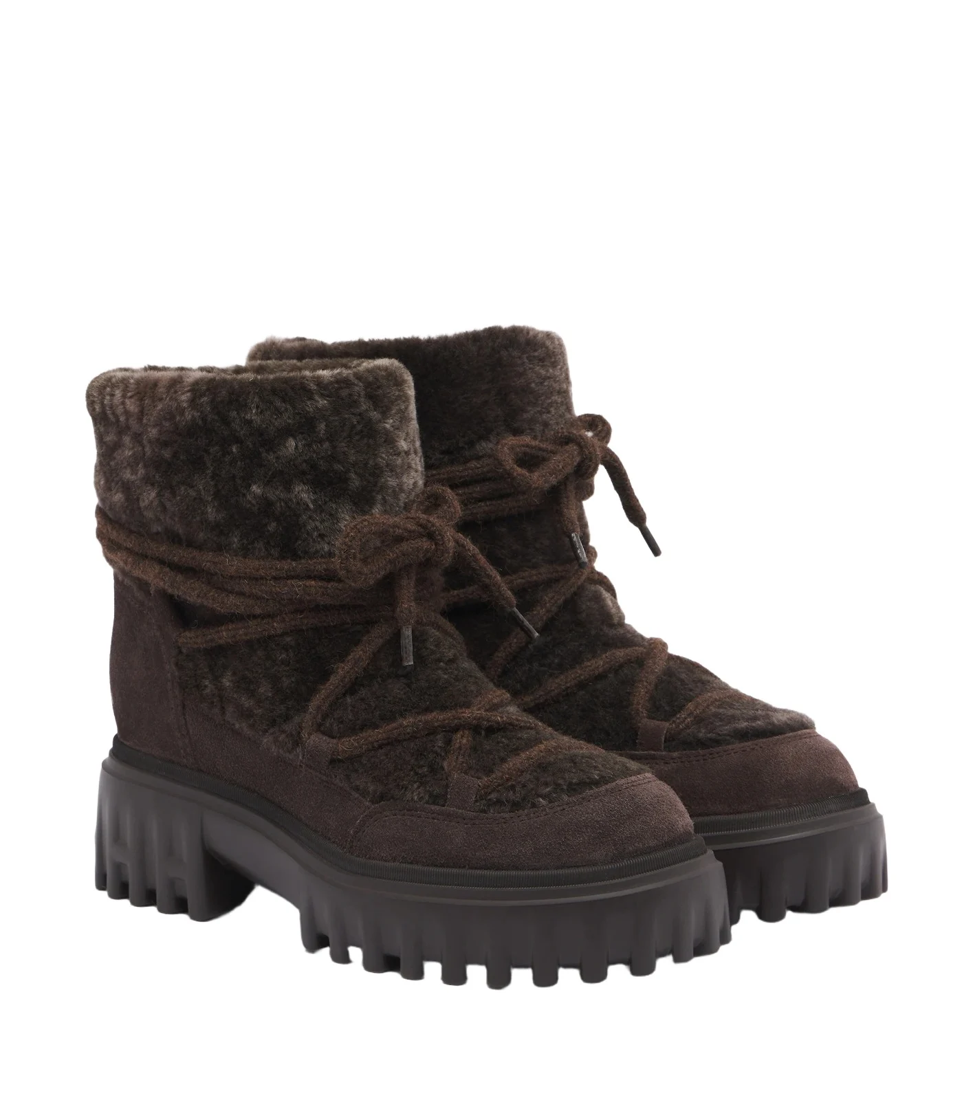 H700 shearling platform ankle boots