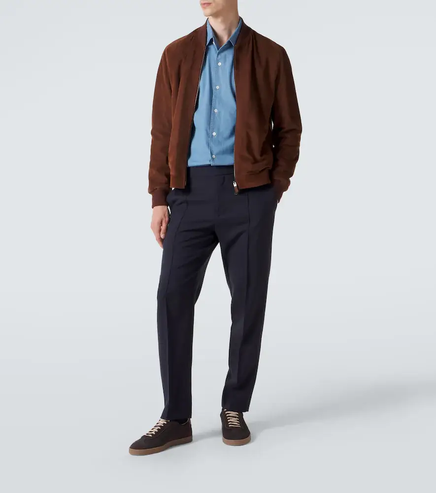 Zegna Suede bomber jacket | Thumbnail 5