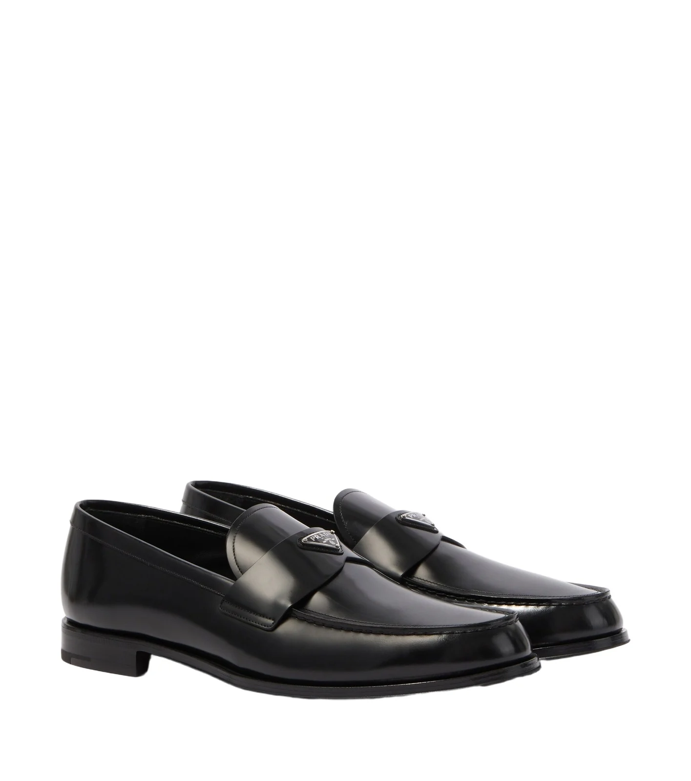 Prada Logo leather loafers