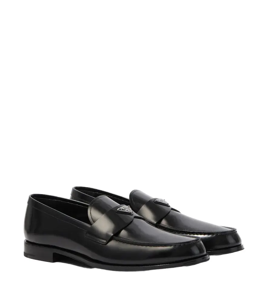 Prada Logo leather loafers