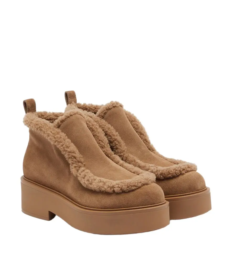 Yari shearling-lined suede ankle boots