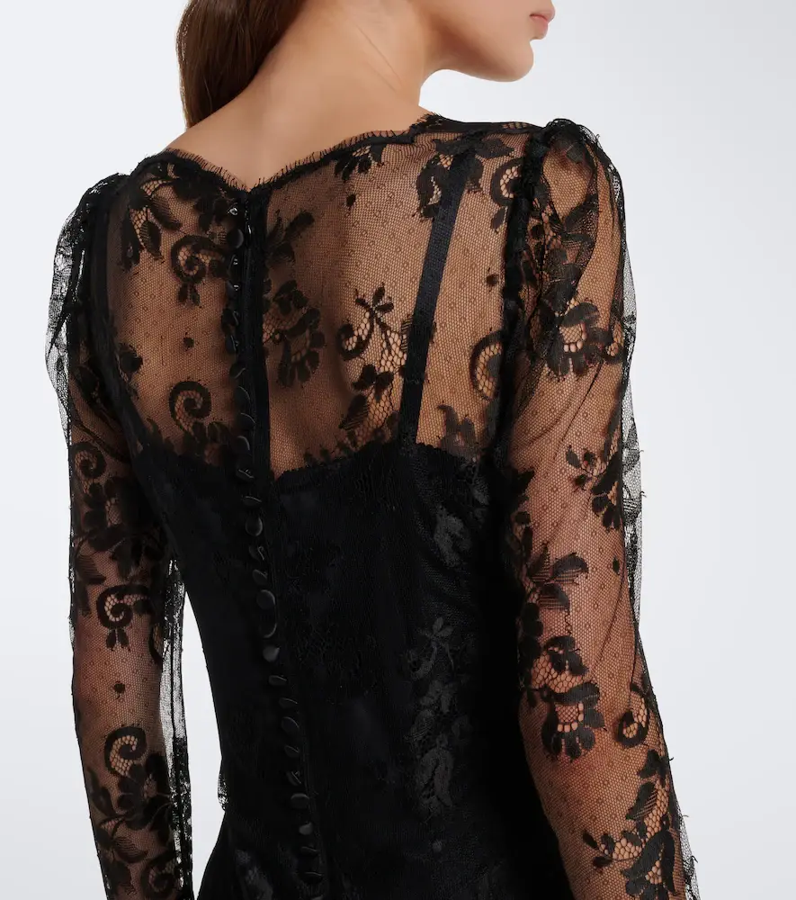 Dolce & Gabbana Semi-sheer chantilly lace midi dress | Thumbnail 5 Dolce & Gabbana Semi-sheer chantilly lace midi dress | Thumbnail 5