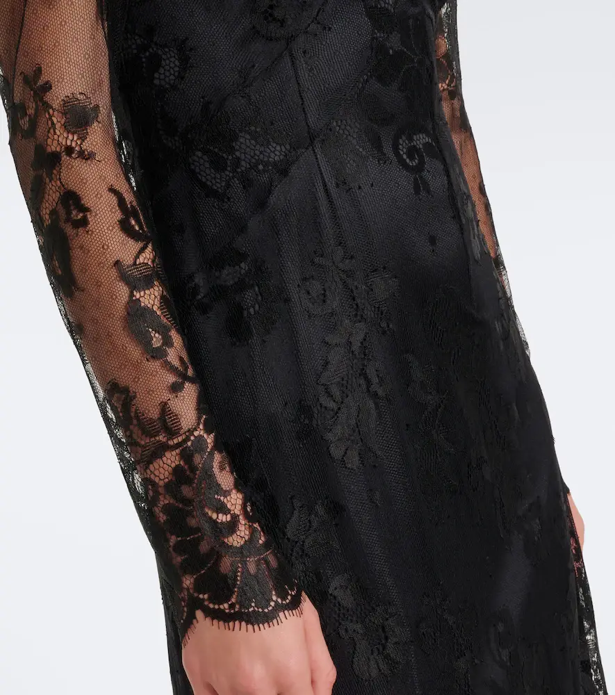 Dolce & Gabbana Semi-sheer chantilly lace midi dress | Thumbnail 6 Dolce & Gabbana Semi-sheer chantilly lace midi dress | Thumbnail 6