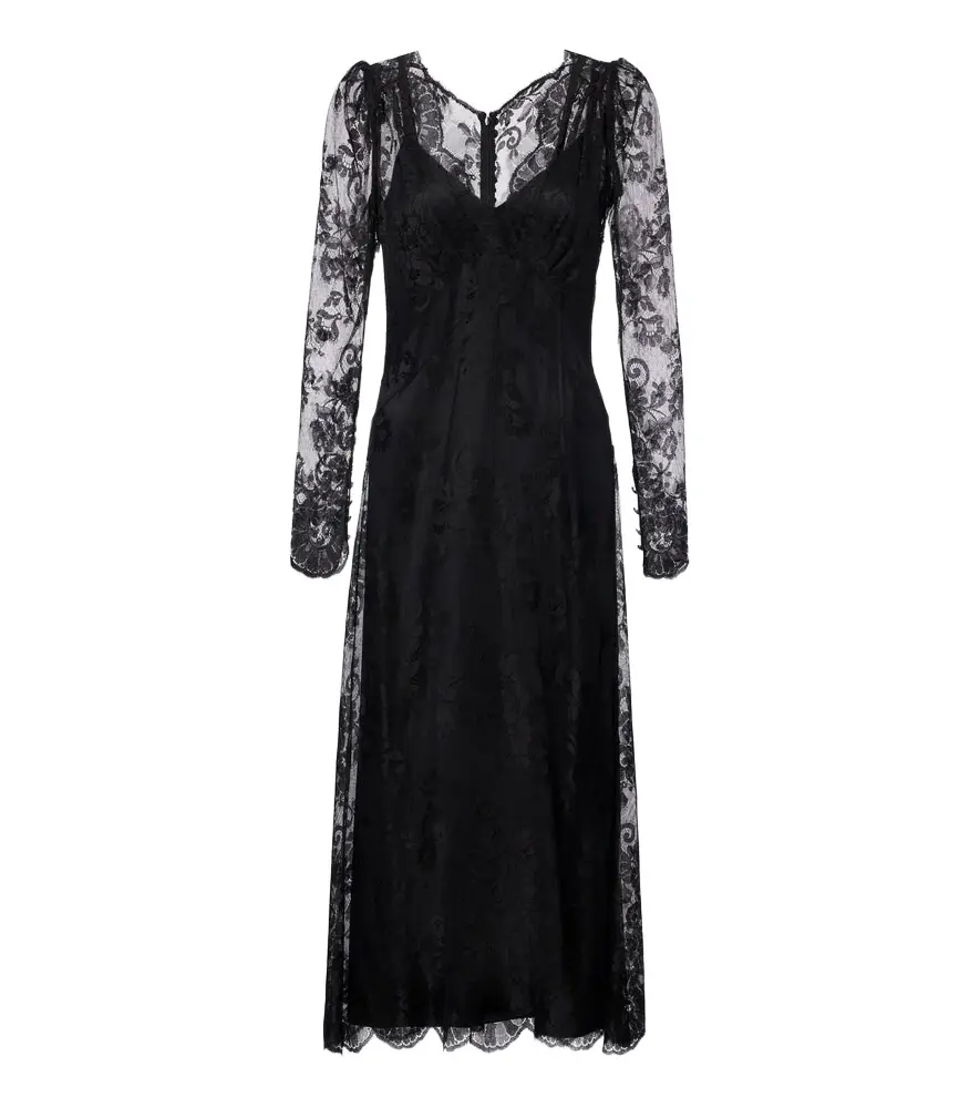 Dolce & Gabbana Semi-sheer chantilly lace midi dress