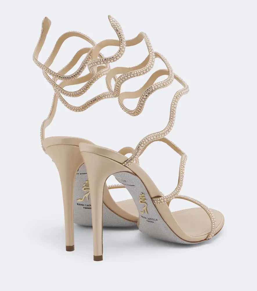 René Caovilla Cleo crystal-embellished satin sandals | Thumbnail 2 René Caovilla Cleo crystal-embellished satin sandals | Thumbnail 2