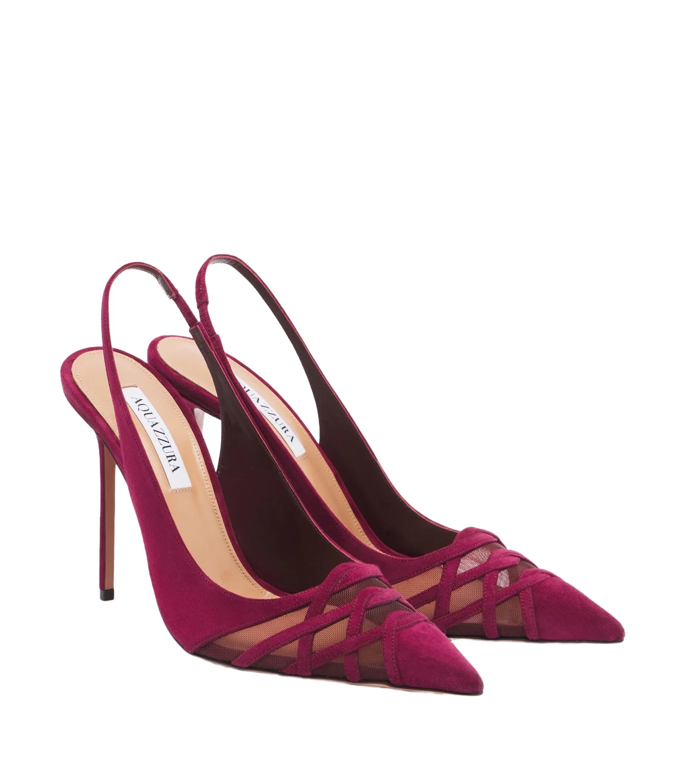Aquazzura Perfect Match suede slingback pumps