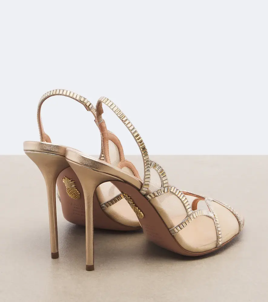 Aquazzura Nightfall embellished mesh slingback sandals | Thumbnail 3 Aquazzura Nightfall embellished mesh slingback sandals | Thumbnail 3