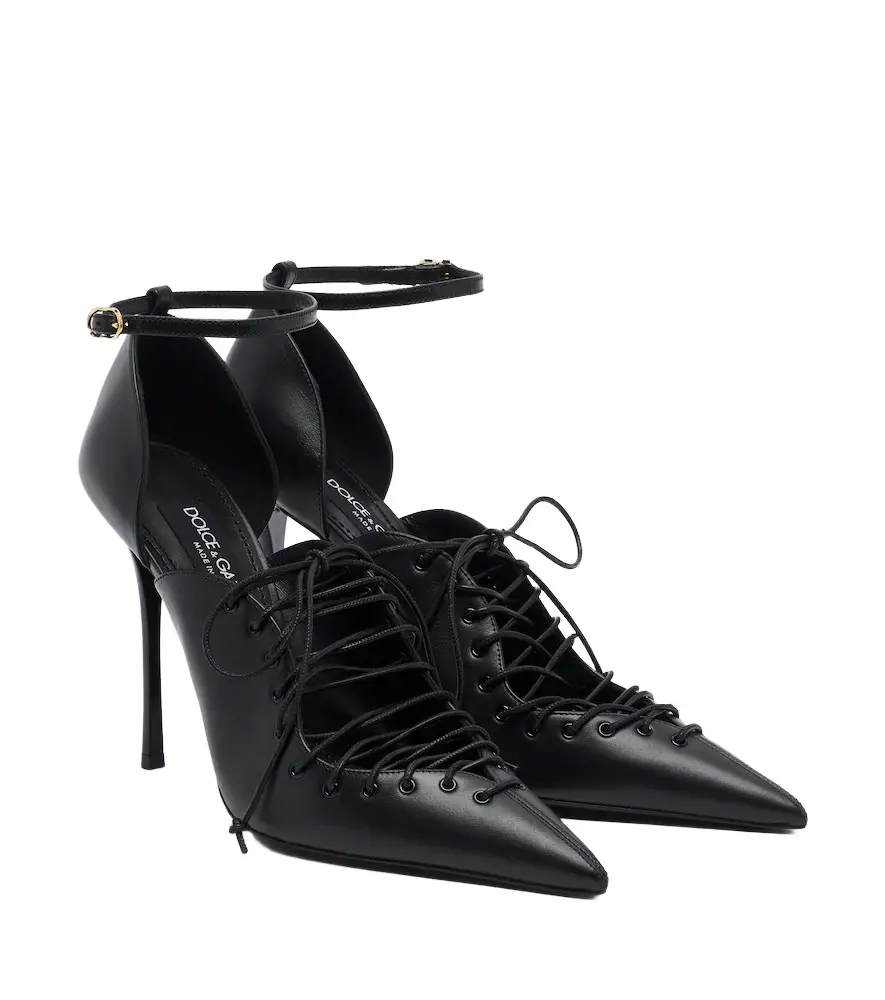 Leather lace-up pumps Leather lace-up pumps
