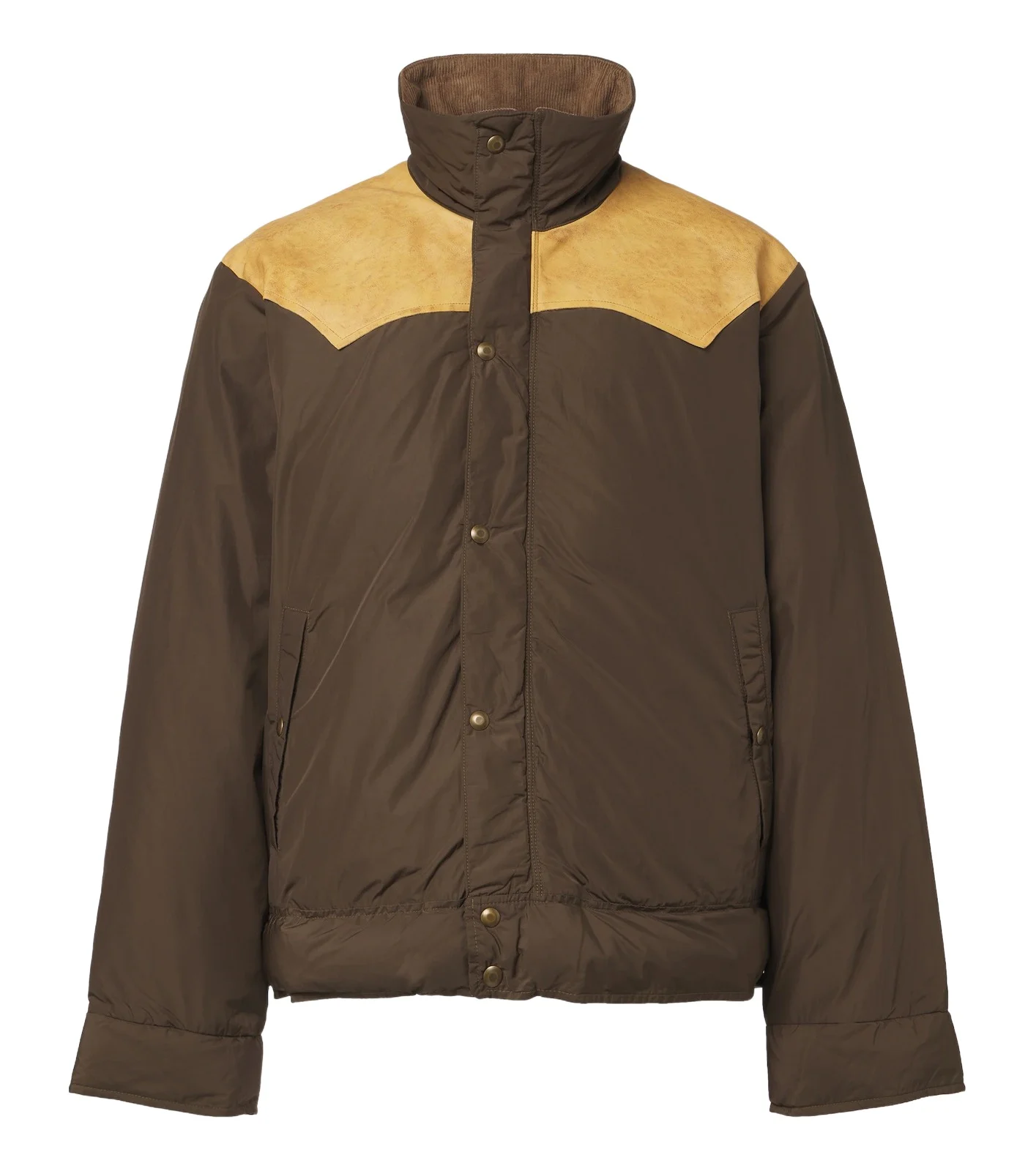 Leather-trimmed puffer jacket Leather-trimmed puffer jacket