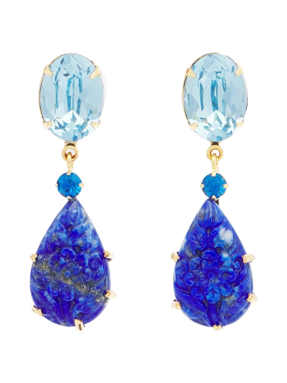 Ambrose embellished earrings with lapis lazuli