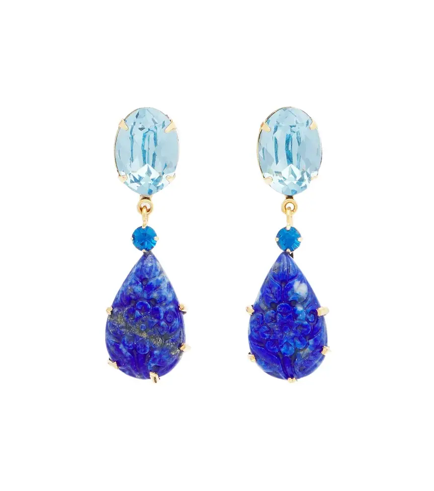 Ambrose embellished earrings with lapis lazuli