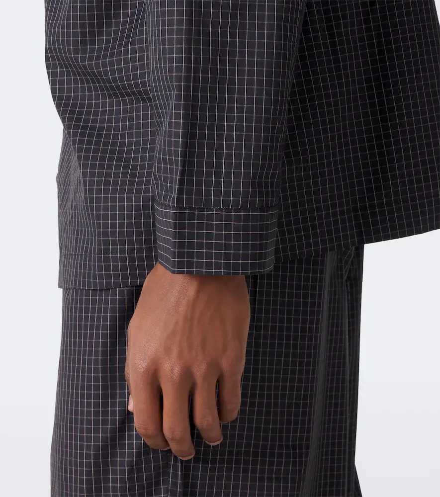CDLP Checked cotton pajama shirt | Thumbnail 3