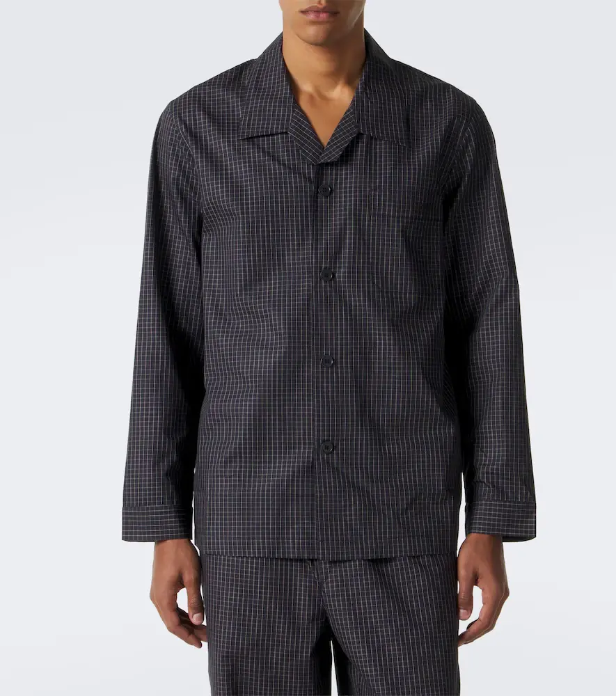 CDLP Checked cotton pajama shirt | Thumbnail 5