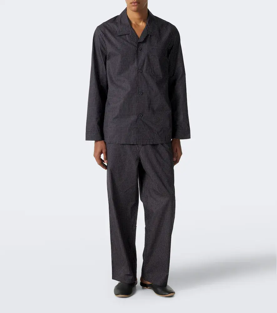 CDLP Checked cotton pajama shirt | Thumbnail 6