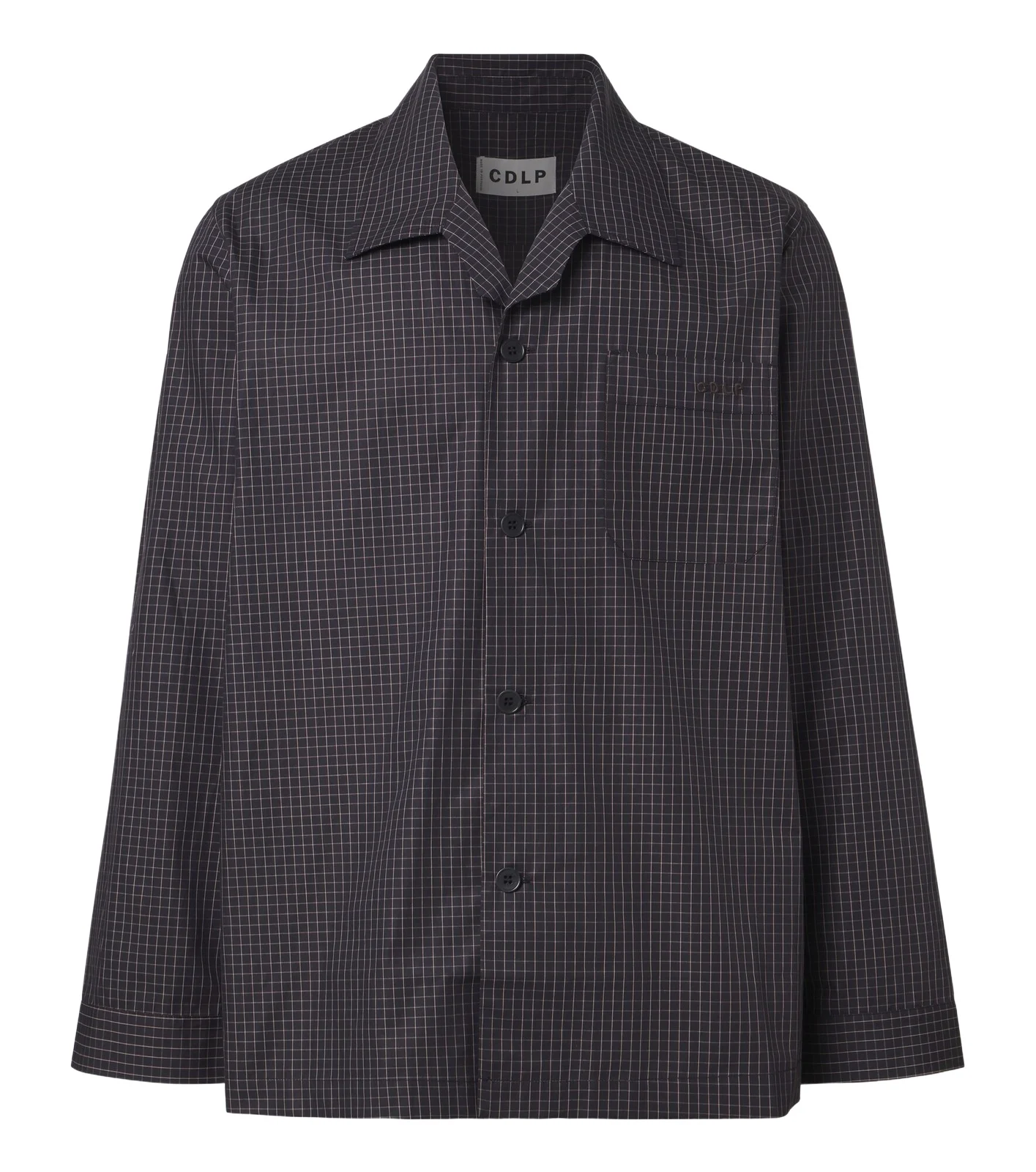 CDLP Checked cotton pajama shirt