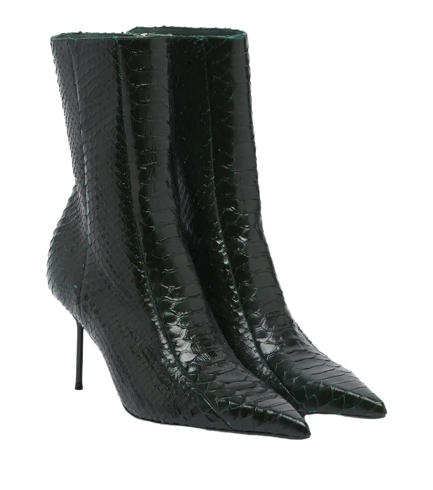 Paris Texas Lidia snake-effect leather ankle boots
