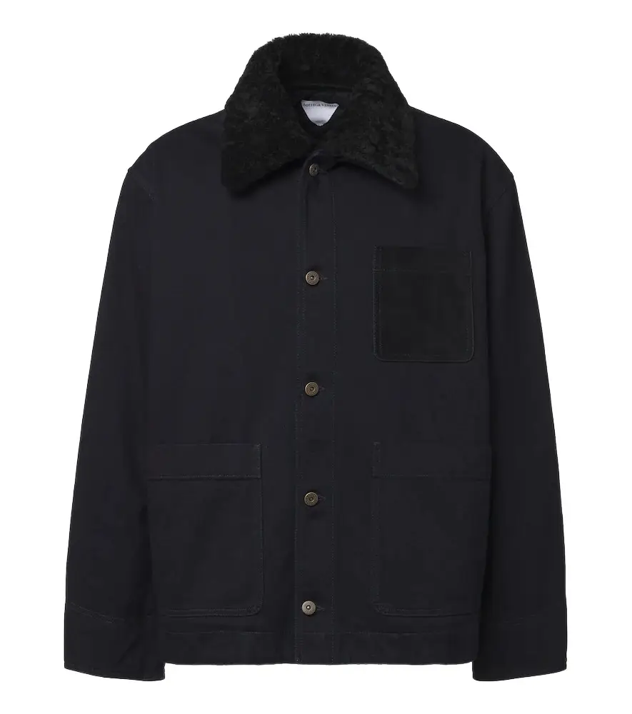 Bottega Veneta Shearling-trimmed denim jacket