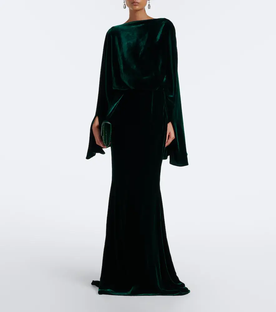 Taller Marmo Draped velvet gown | Thumbnail 6 Taller Marmo Draped velvet gown | Thumbnail 6