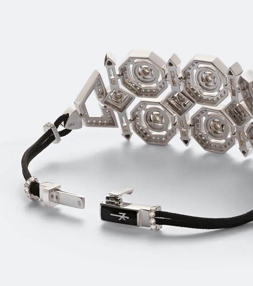 Nikos Koulis Oui 18kt white gold and enamel bracelet with diamonds | Thumbnail 4