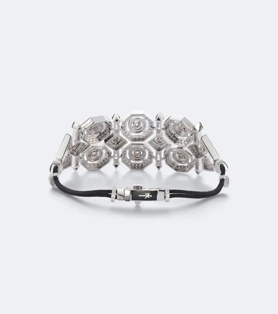 Nikos Koulis Oui 18kt white gold and enamel bracelet with diamonds | Thumbnail 6