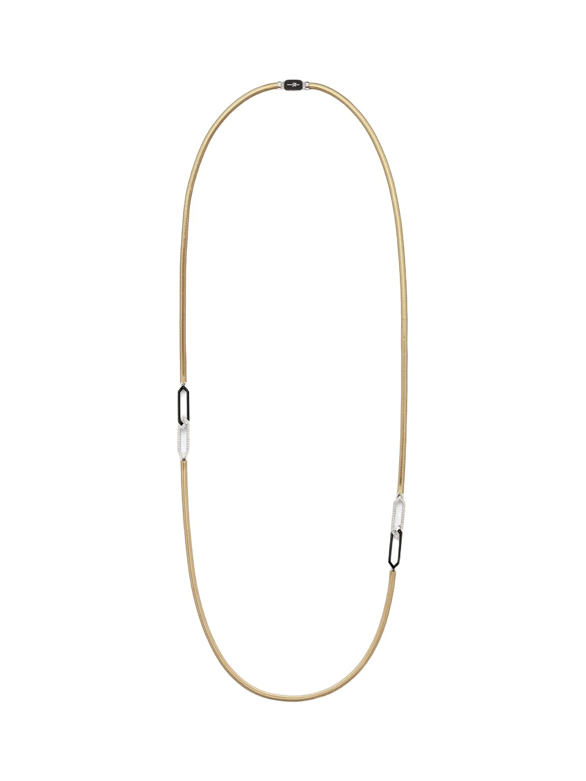 Feelings 18kt gold and enamel necklace with diamonds Feelings 18kt gold and enamel necklace with diamonds