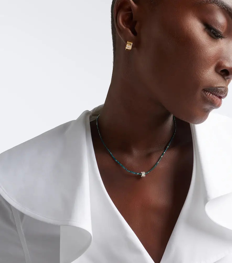 Suzanne Kalan Infinite 18kt gold beaded necklace with diamonds | Thumbnail 2 Suzanne Kalan Infinite 18kt gold beaded necklace with diamonds | Thumbnail 2