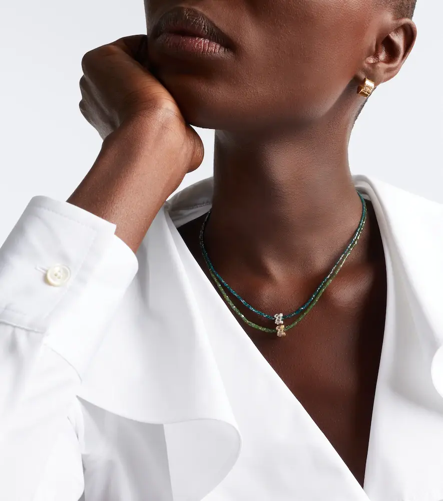 Suzanne Kalan Infinite 18kt gold beaded necklace with diamonds | Thumbnail 3 Suzanne Kalan Infinite 18kt gold beaded necklace with diamonds | Thumbnail 3