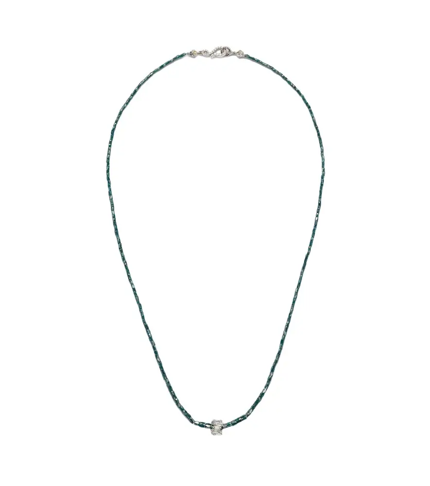 Suzanne Kalan Infinite 18kt gold beaded necklace with diamonds