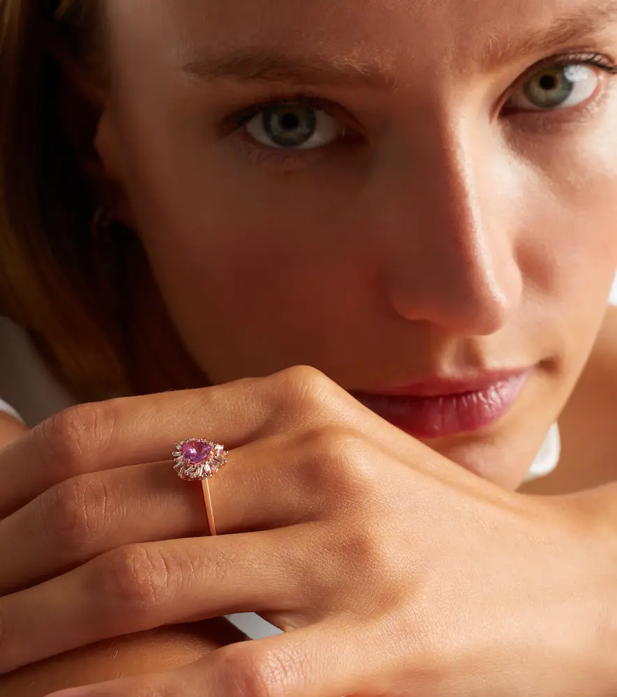 Suzanne Kalan 18kt rose gold ring with sapphire and diamonds | Thumbnail 3
