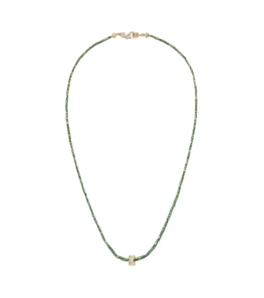 Infinite 18kt gold beaded necklace with diamonds Infinite 18kt gold beaded necklace with diamonds