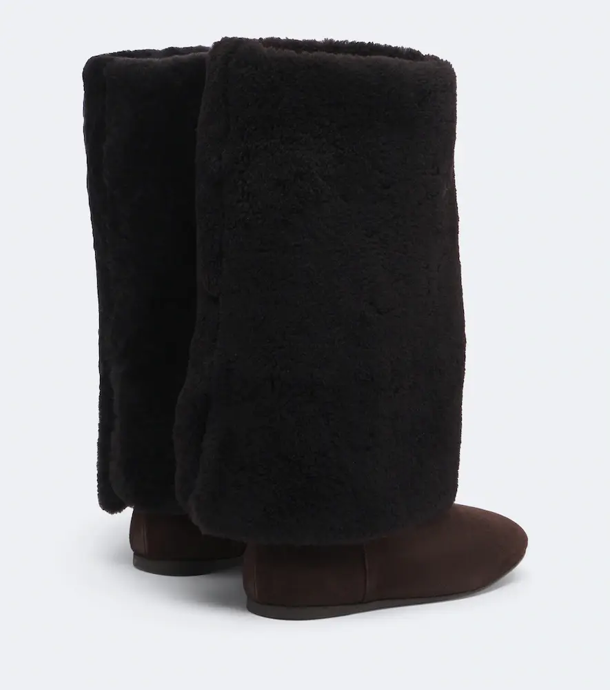 Yves Salomon Shearling and suede knee-high boots | Thumbnail 2 Yves Salomon Shearling and suede knee-high boots | Thumbnail 2