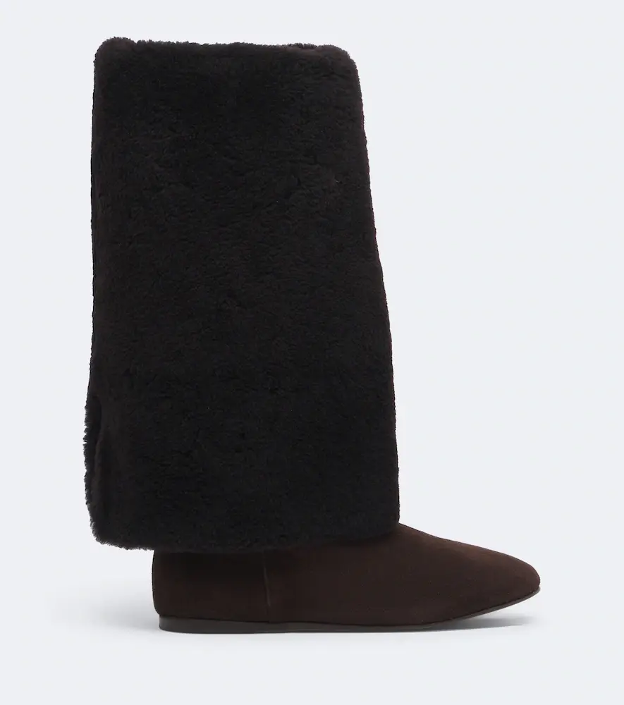 Yves Salomon Shearling and suede knee-high boots | Thumbnail 4 Yves Salomon Shearling and suede knee-high boots | Thumbnail 4