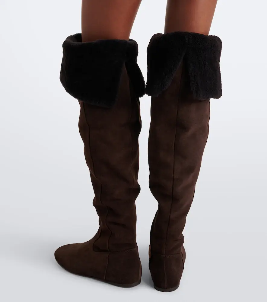 Yves Salomon Shearling and suede knee-high boots | Thumbnail 5 Yves Salomon Shearling and suede knee-high boots | Thumbnail 5