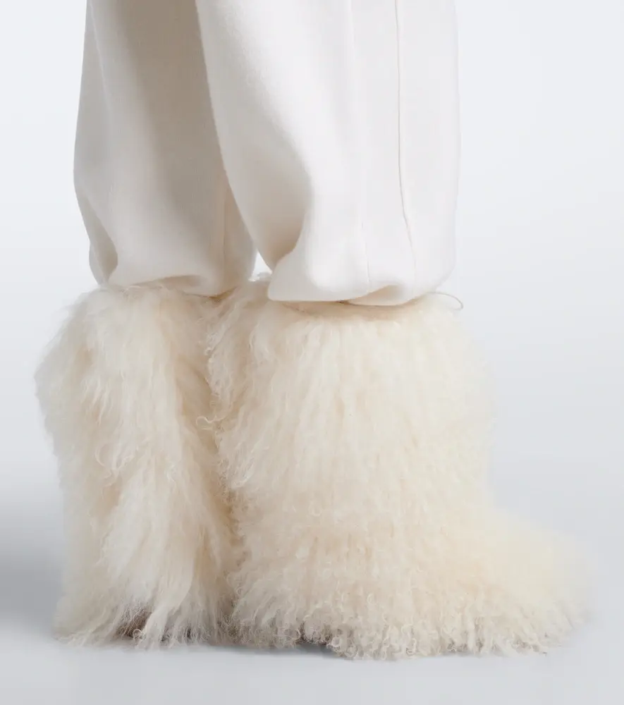 Yves Salomon Leather-trimmed shearling mid-calf boots | Thumbnail 5 Yves Salomon Leather-trimmed shearling mid-calf boots | Thumbnail 5