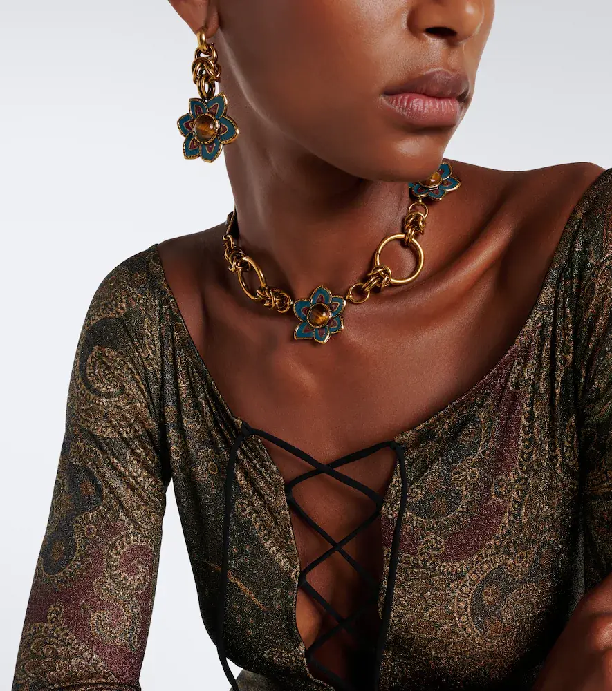 Etro Embellished floral chain necklace | Thumbnail 3