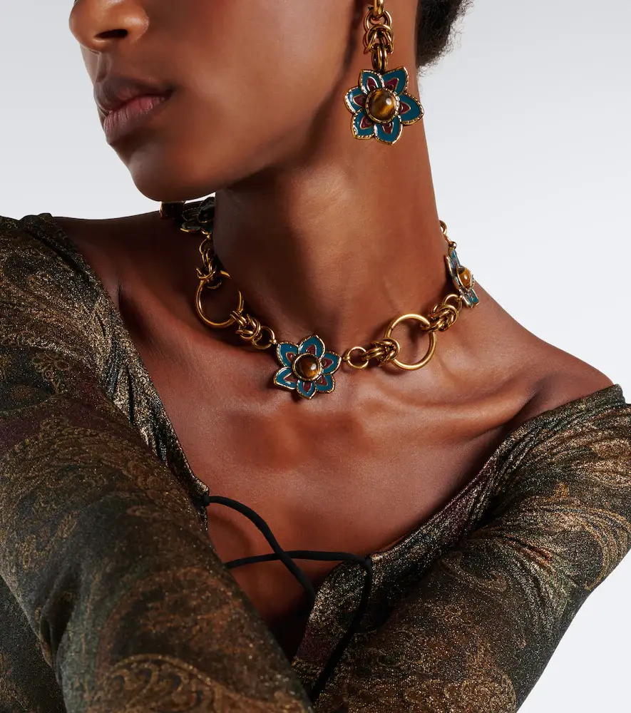 Etro Embellished floral chain necklace | Thumbnail 4