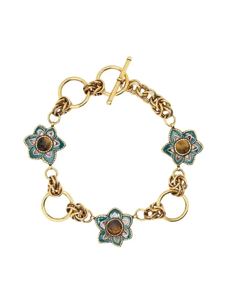 Embellished floral chain necklace