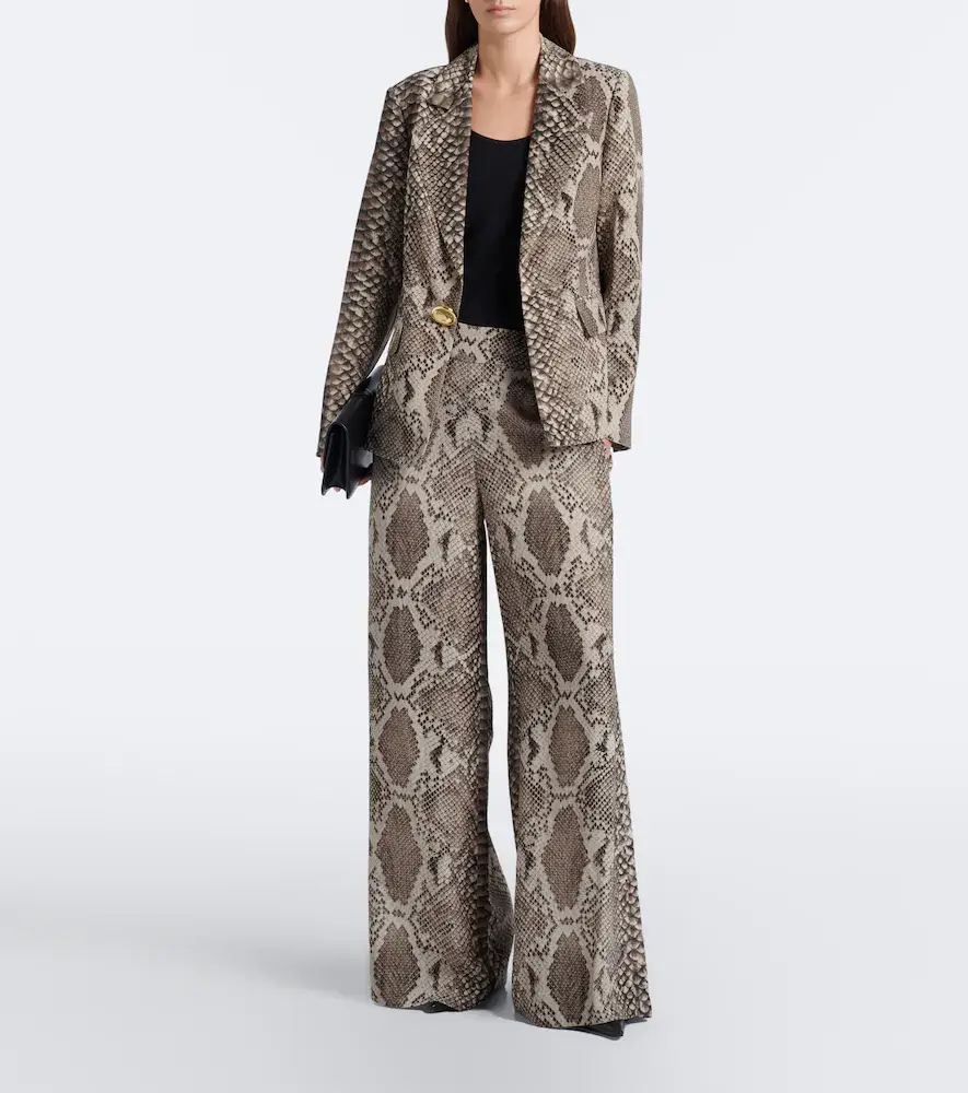 Joseph Rita snake-print satin twill wide-leg pants | Thumbnail 4 Joseph Rita snake-print satin twill wide-leg pants | Thumbnail 4