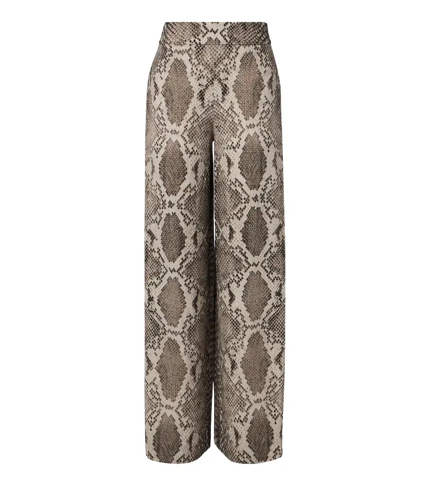 Joseph Rita snake-print satin twill wide-leg pants