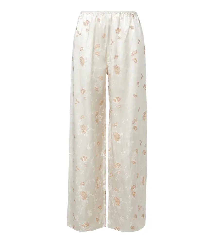 Dôen Lavona floral jacquard wide-leg pants Dôen Lavona floral jacquard wide-leg pants